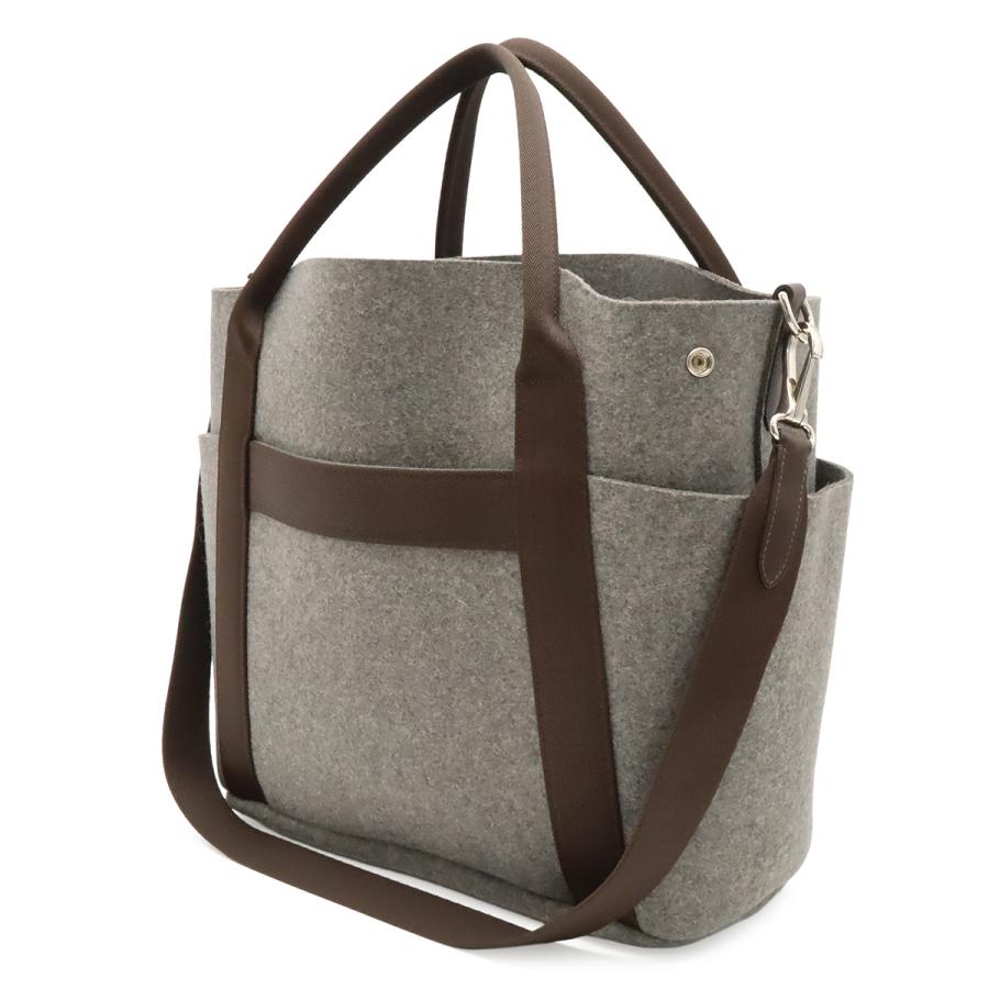 HERMES エルメス サック ド パンサージュ グルーム トートバッグ 2WAY ショルダーバッグ フェルト グレー ダークブラウン | HERMES | 01