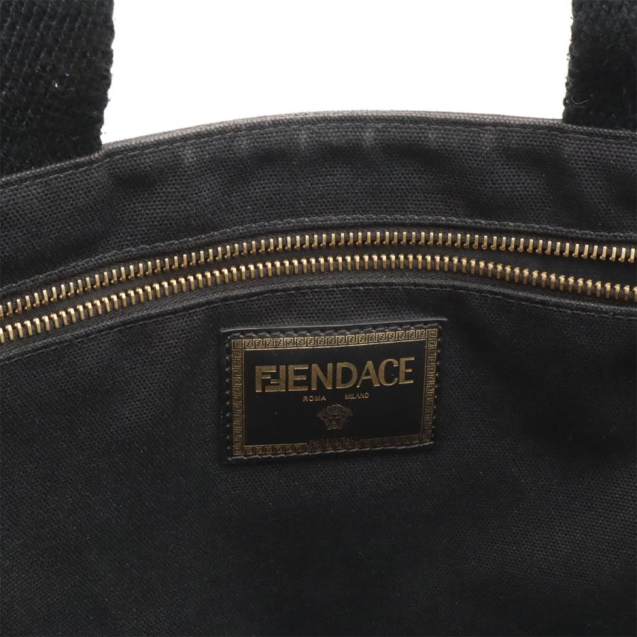 FENDI フェンディ FENDACE フェンダーチェ ヴェルサーチェ コラボ トートバッグ 2WAY ショルダーバッグ キャンバス ブラック 黒 ゴールド | FENDI | 05