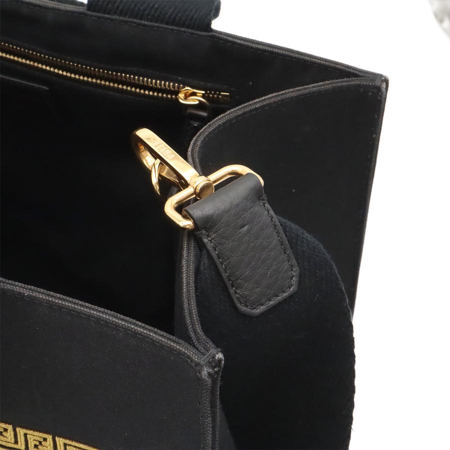 FENDI フェンディ FENDACE フェンダーチェ ヴェルサーチェ コラボ トートバッグ 2WAY ショルダーバッグ キャンバス ブラック 黒 ゴールド | FENDI | 06