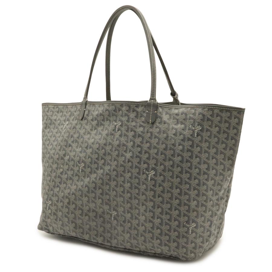 GOYARD ゴヤール サンルイGM トートバッグ ラージトート ショルダーバッグ コーティングキャンバス レザー グレー ホワイト 白 | GOYARD | 01