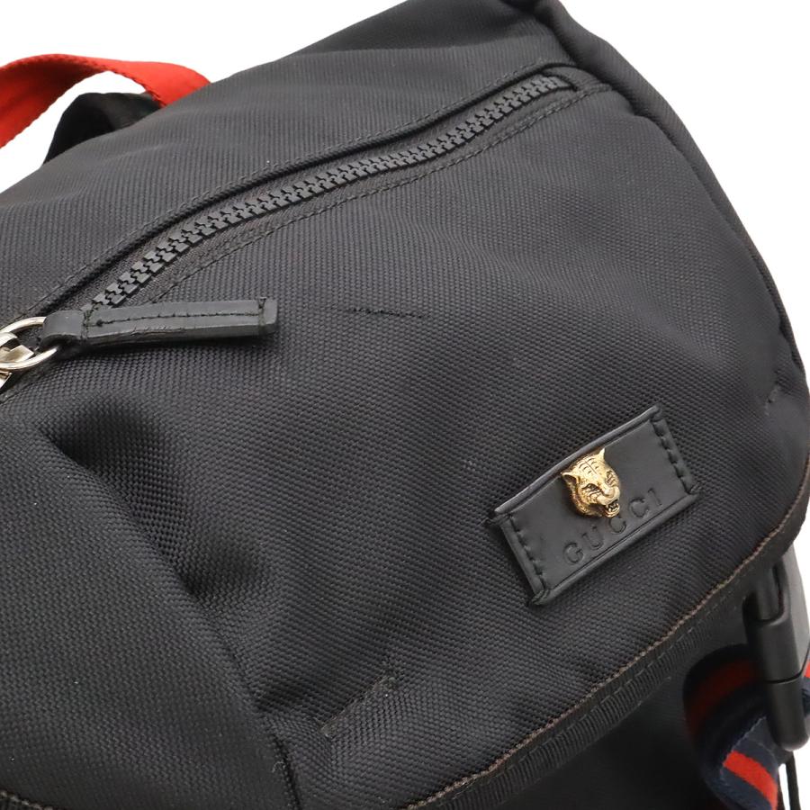 GUCCI グッチ テクノキャンバス ウェブライン シェリーライン キャットヘッド バックパック リュックサック レザー ブラック 黒 429037 | GUCCI | 07