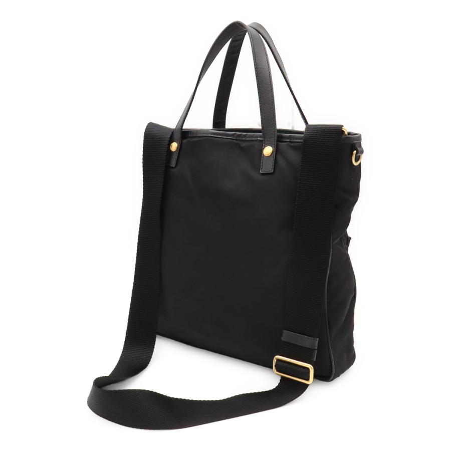 PRADA プラダ トートバッグ 2WAY ショルダーバッグ 斜め掛け ナイロン レザー NERO 黒 ブラック ゴールド金具 | PRADA | 01