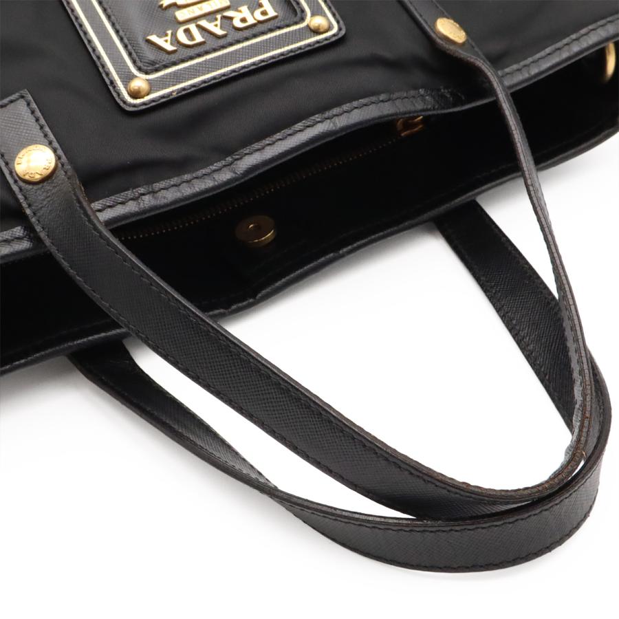 PRADA プラダ トートバッグ 2WAY ショルダーバッグ 斜め掛け ナイロン レザー NERO 黒 ブラック ゴールド金具 | PRADA | 03