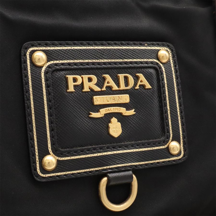 PRADA プラダ トートバッグ 2WAY ショルダーバッグ 斜め掛け ナイロン レザー NERO 黒 ブラック ゴールド金具 | PRADA | 05