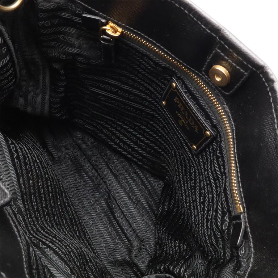 PRADA プラダ トートバッグ 2WAY ショルダーバッグ 斜め掛け ナイロン レザー NERO 黒 ブラック ゴールド金具 | PRADA | 08
