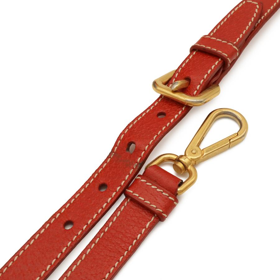PRADA プラダ トライアングルロゴ トートバッグ 2WAY ショルダーバッグ 斜め掛け キャンバス レザー ベージュ レッド 赤 ゴールド金具 | PRADA | 04