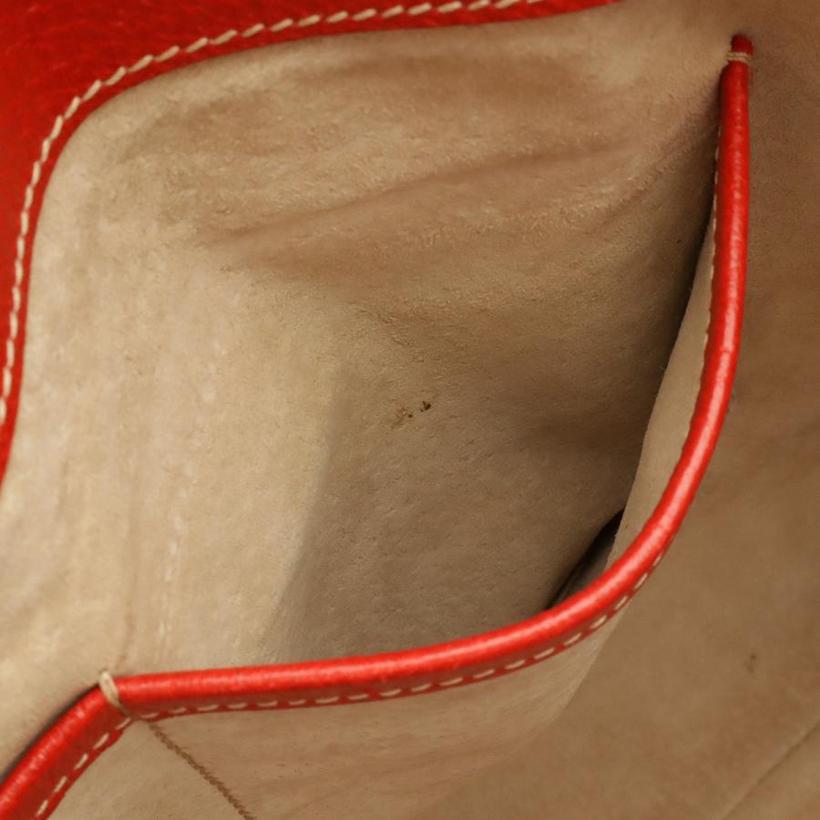 PRADA プラダ トライアングルロゴ トートバッグ 2WAY ショルダーバッグ 斜め掛け キャンバス レザー ベージュ レッド 赤 ゴールド金具 | PRADA | 07
