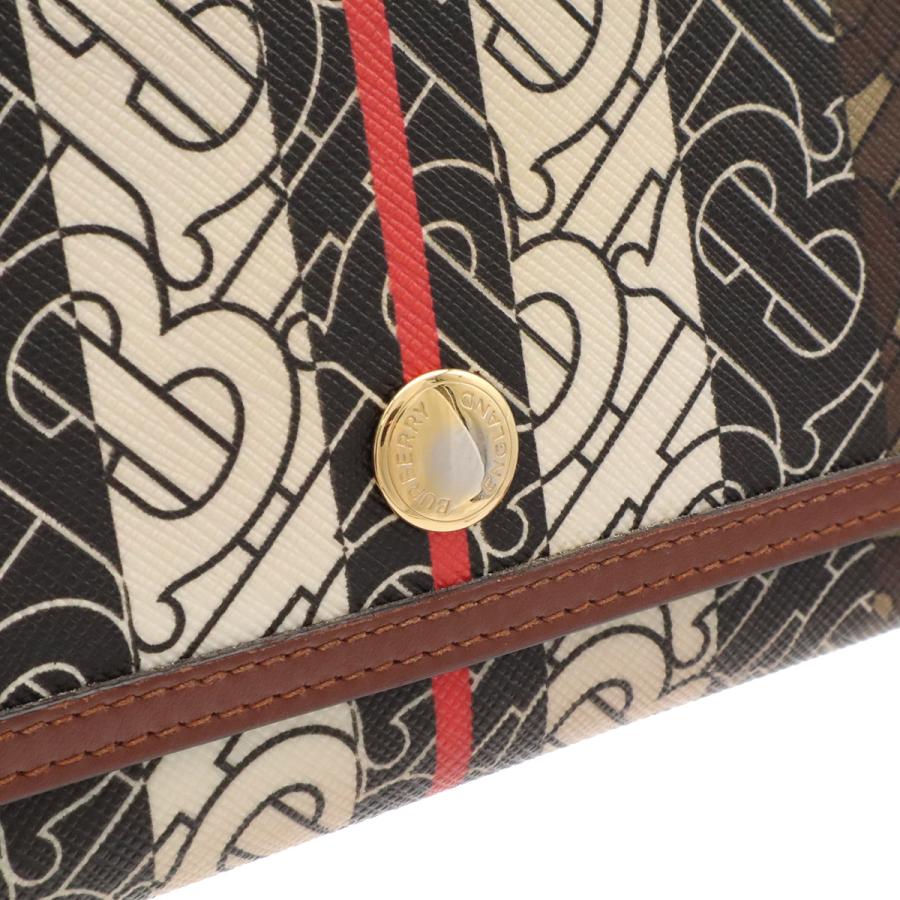 BURBERRY バーバリー TBモノグラム ストライプ コンチネンタルウォレット 2つ折り長財布 二つ折り PVC ブラウン ベージュ ゴールド金具 | BURBERRY | 03