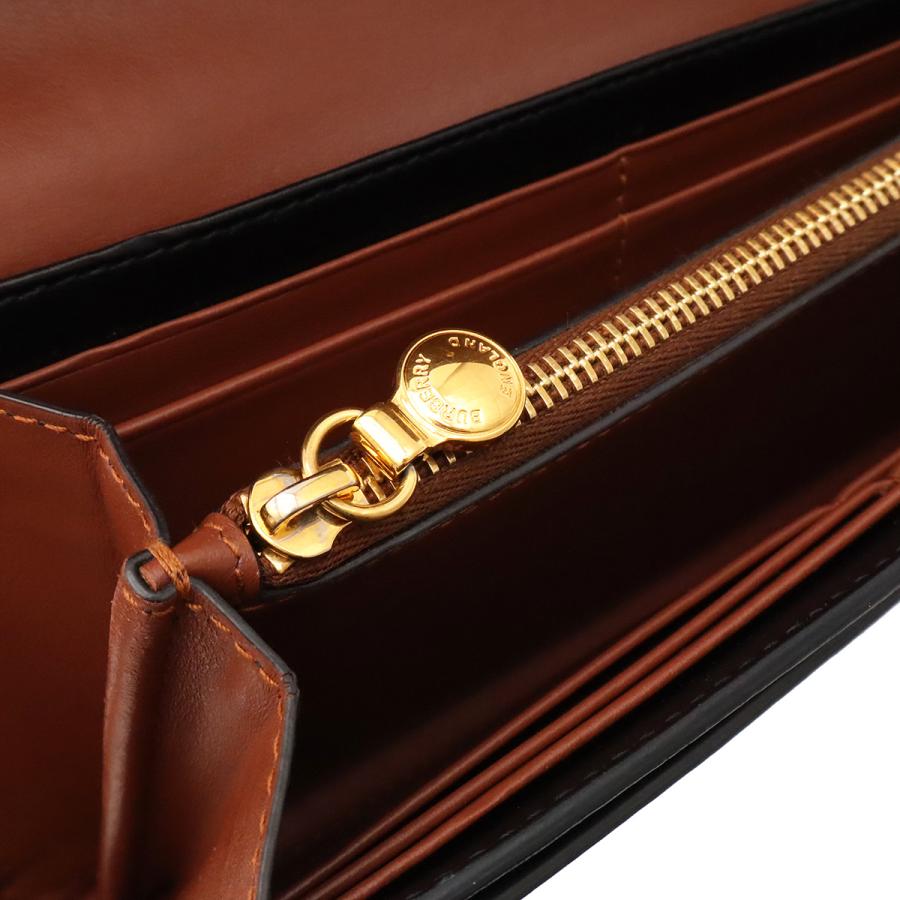 BURBERRY バーバリー TBモノグラム ストライプ コンチネンタルウォレット 2つ折り長財布 二つ折り PVC ブラウン ベージュ ゴールド金具 | BURBERRY | 08