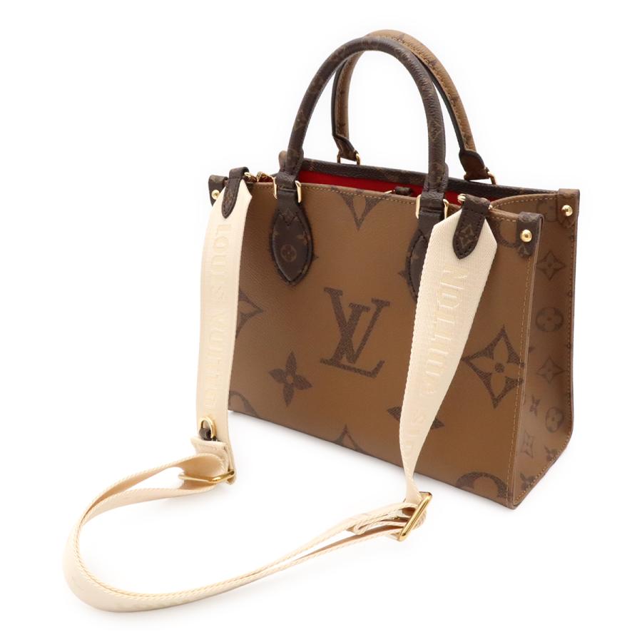 LOUIS VUITTON ルイ ヴィトン モノグラム オンザゴーPM ハンドバッグ 2WAY ショルダーバッグ 斜め掛け バイカラー ブラウン 茶 M46373 | LOUIS VUITTON | 01