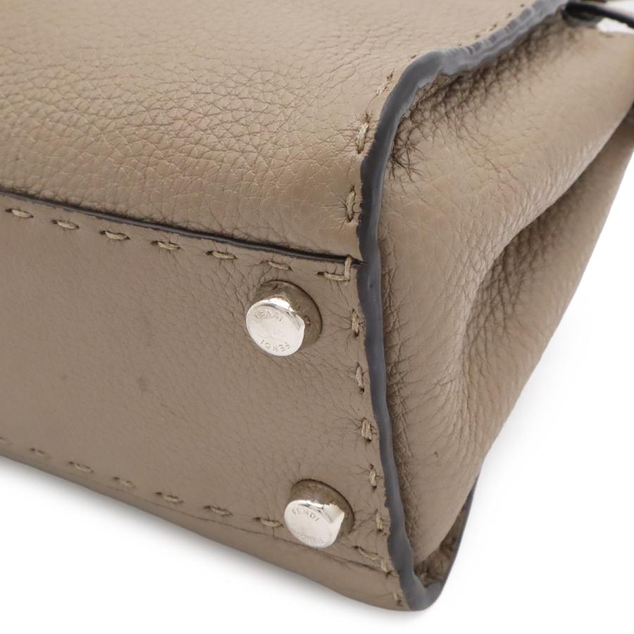 FENDI フェンディ ミニ ピーカブー セレリア ハンドバッグ ミニバッグ 2WAY ショルダーバッグ レザー パイソン グレージュ シルバー金具 | FENDI | 02