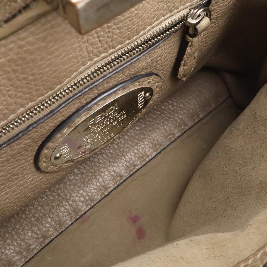 FENDI フェンディ ミニ ピーカブー セレリア ハンドバッグ ミニバッグ 2WAY ショルダーバッグ レザー パイソン グレージュ シルバー金具 | FENDI | 06