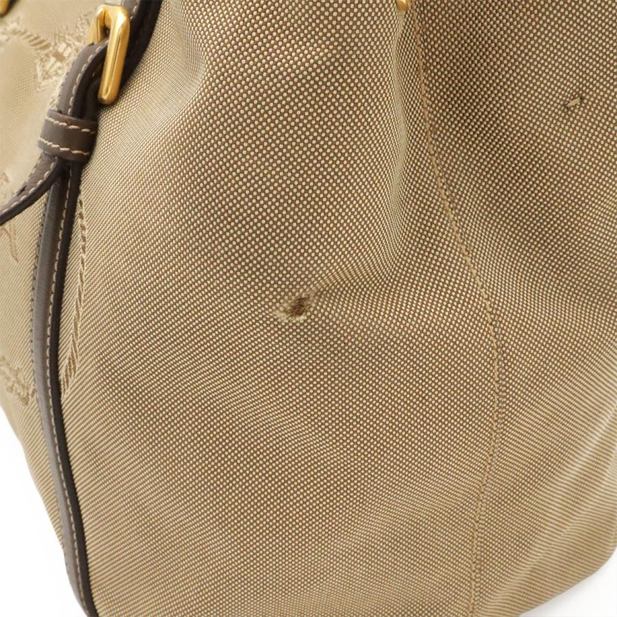 PRADA プラダ ロゴジャガード リボン ハンドバッグ トートバッグ 2WAY ショルダーバッグ キャンバス カーキベージュ モカブラウン BN1841 | PRADA | 03