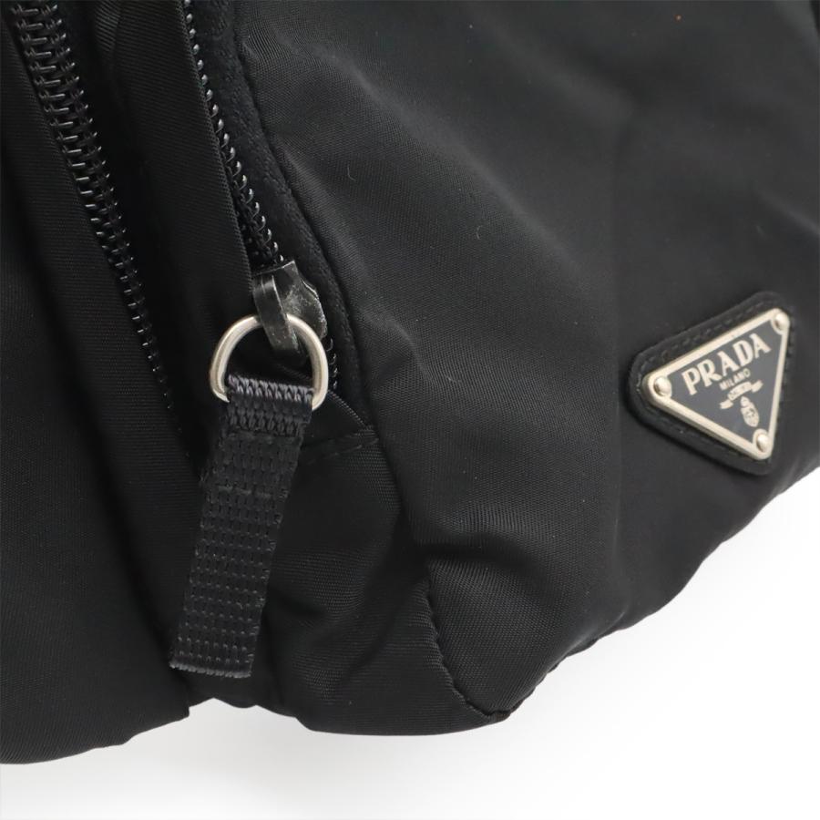 PRADA プラダ トライアングルロゴ ウエストバッグ ウエストポーチ ボディバッグ ヒップバッグ ナイロン NERO 黒 ブラック シルバー金具 | PRADA | 08