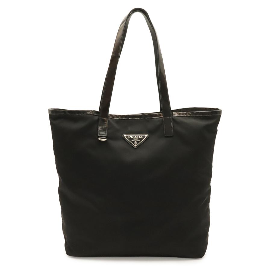 PRADA プラダ トートバッグ ショルダーバッグ セミショルダー 肩掛け ナイロン レザー NERO 黒 ブラック シルバー金具 BR4371 | PRADA