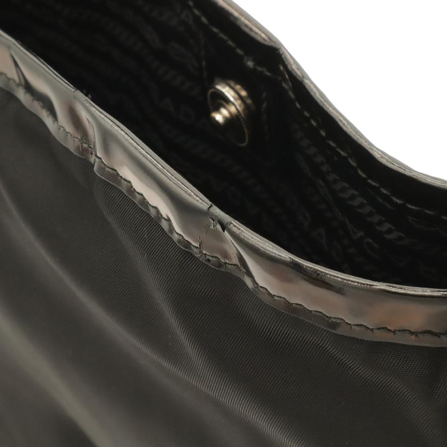 PRADA プラダ トートバッグ ショルダーバッグ セミショルダー 肩掛け ナイロン レザー NERO 黒 ブラック シルバー金具 BR4371 | PRADA | 04