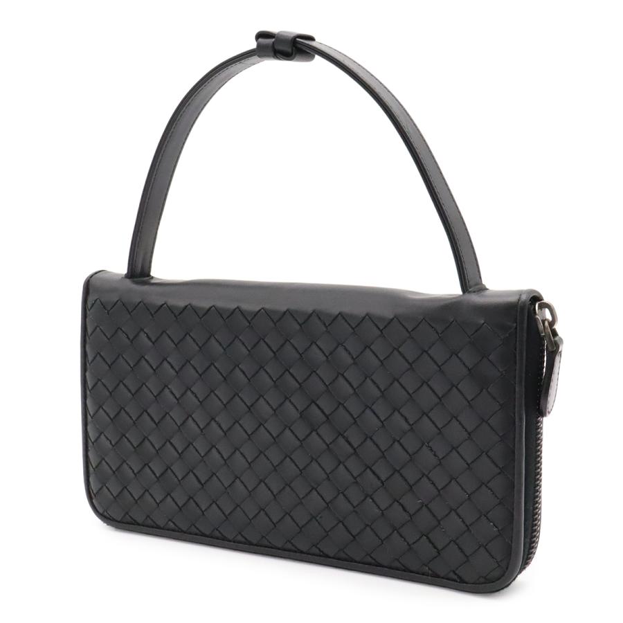 BOTTEGA VENETA ボッテガ ヴェネタ イントレチャート ラウンドファスナー 長財布 トラベルケース オーガナイザー レザー ブラック 黒 | BOTTEGA VENETA | 01