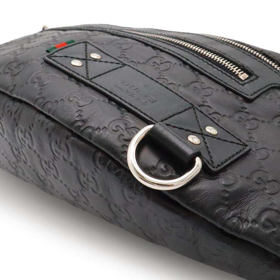 GUCCI グッチ グッチシマ ボディバッグ ウエストバッグ ウエストポーチ ヒップバッグ ラバーコーティングレザー ブラック 黒 | GUCCI | 02