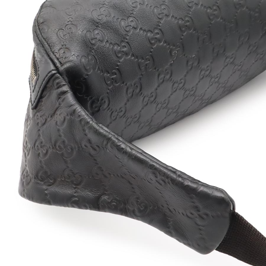 GUCCI グッチ グッチシマ ボディバッグ ウエストバッグ ウエストポーチ ヒップバッグ ラバーコーティングレザー ブラック 黒 | GUCCI | 03