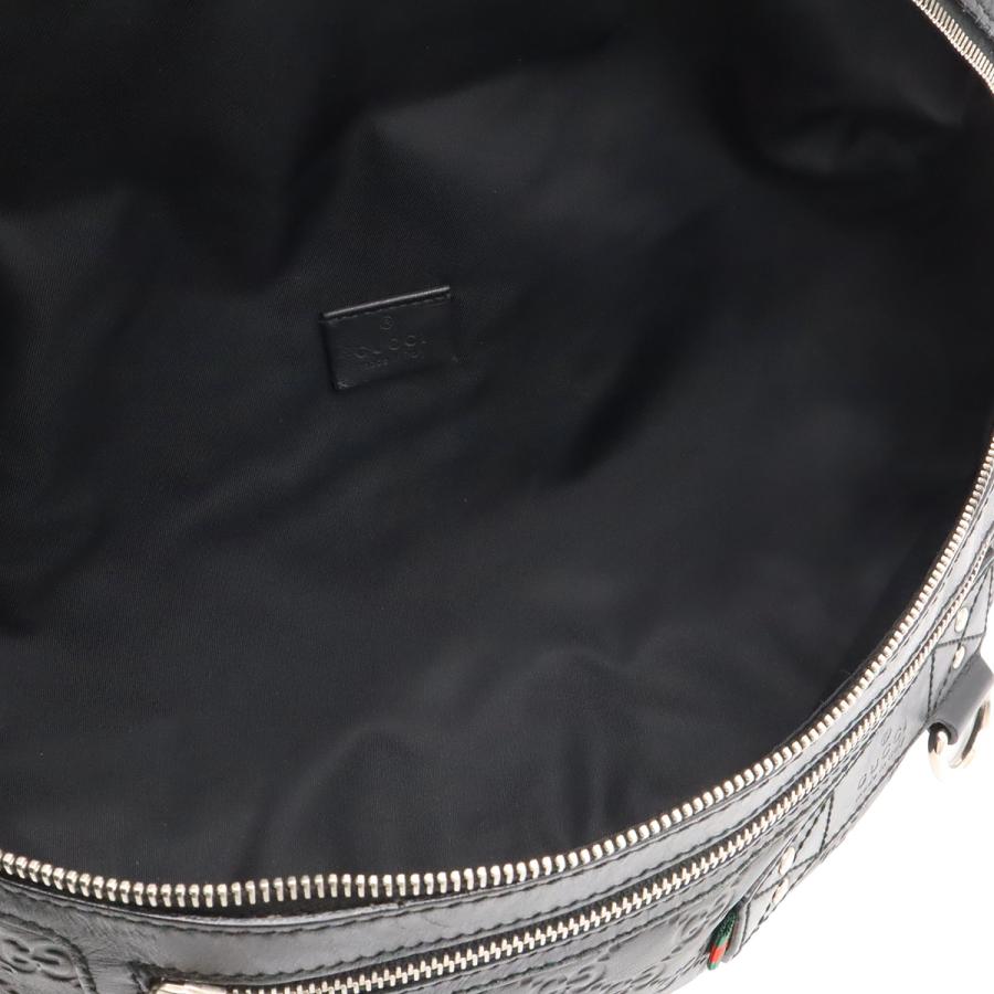 GUCCI グッチ グッチシマ ボディバッグ ウエストバッグ ウエストポーチ ヒップバッグ ラバーコーティングレザー ブラック 黒 | GUCCI | 06