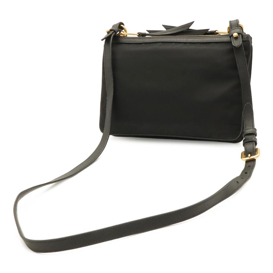 PRADA プラダ ショルダーバッグ ポシェット 2WAY クラッチバッグ ナイロン レザー NERO 黒 ブラック ゴールド金具 1BH046 | PRADA | 01