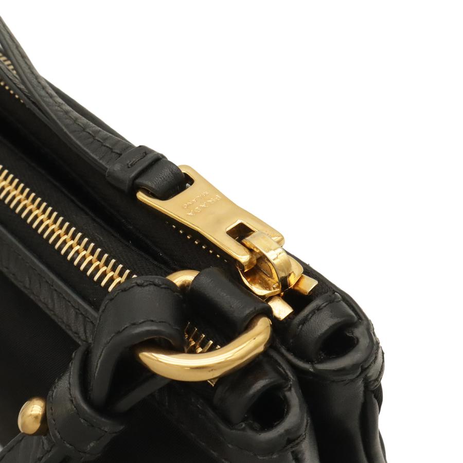 PRADA プラダ ショルダーバッグ ポシェット 2WAY クラッチバッグ ナイロン レザー NERO 黒 ブラック ゴールド金具 1BH046 | PRADA | 04
