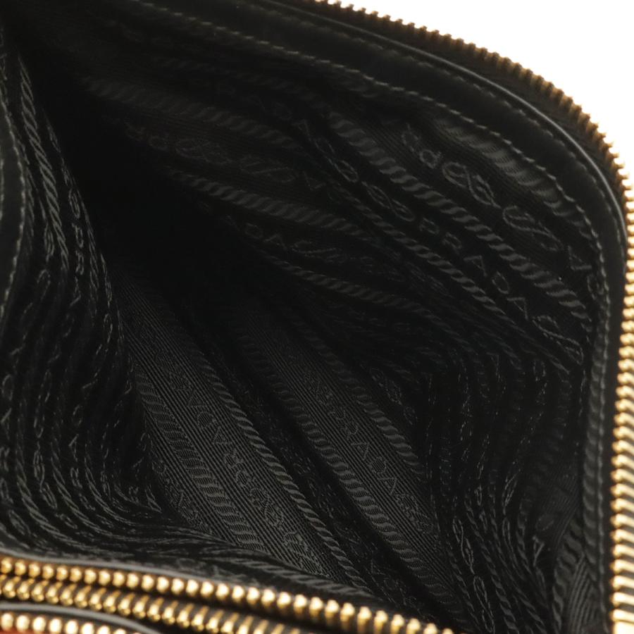 PRADA プラダ ショルダーバッグ ポシェット 2WAY クラッチバッグ ナイロン レザー NERO 黒 ブラック ゴールド金具 1BH046 | PRADA | 05