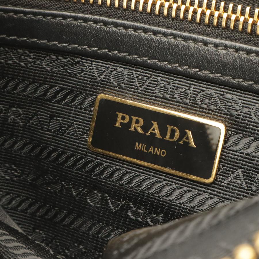 PRADA プラダ ショルダーバッグ ポシェット 2WAY クラッチバッグ ナイロン レザー NERO 黒 ブラック ゴールド金具 1BH046 | PRADA | 06