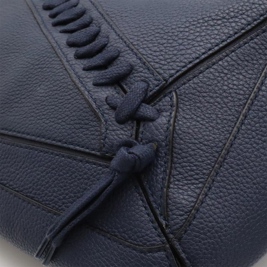 LOEWE ロエベ パズルバッグ アナグラム スリングバッグ ボディバッグ ショルダーバッグ 斜め掛け レザー ネイビー 紺 シルバー金具 | LOEWE | 06