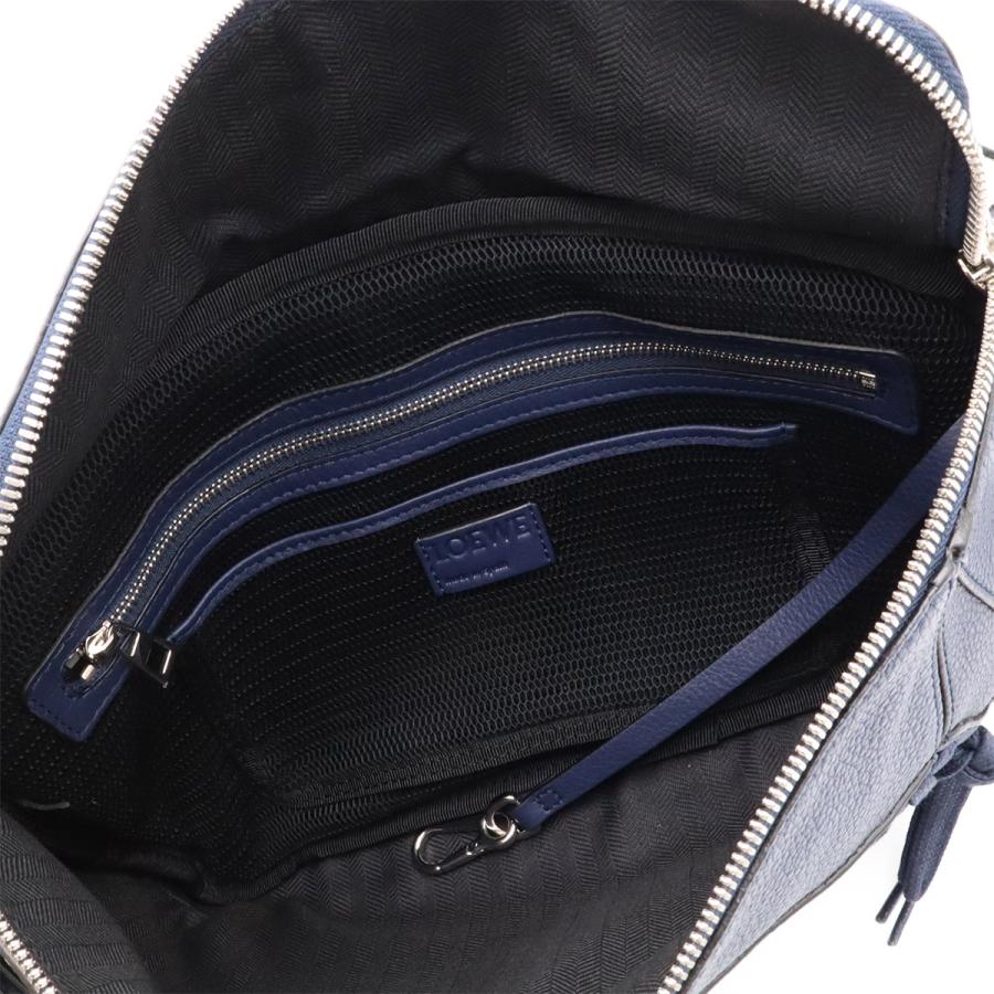 LOEWE ロエベ パズルバッグ アナグラム スリングバッグ ボディバッグ ショルダーバッグ 斜め掛け レザー ネイビー 紺 シルバー金具 | LOEWE | 07