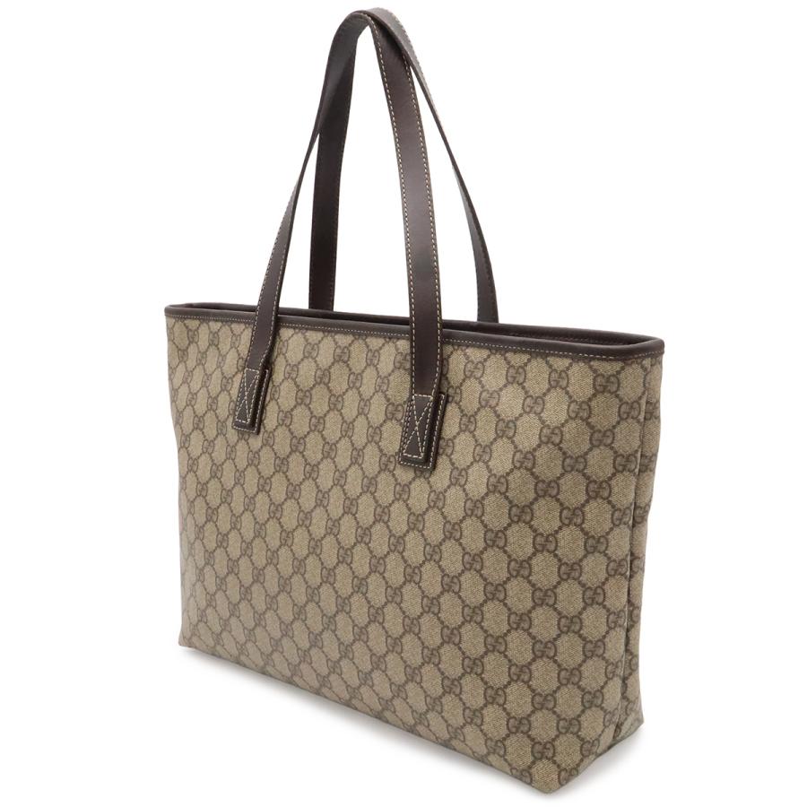 GUCCI グッチ GGスプリーム GGプラス トートバッグ ショルダーバッグ セミショルダー PVC レザー カーキベージュ ダークブラウン 211137 | GUCCI | 01