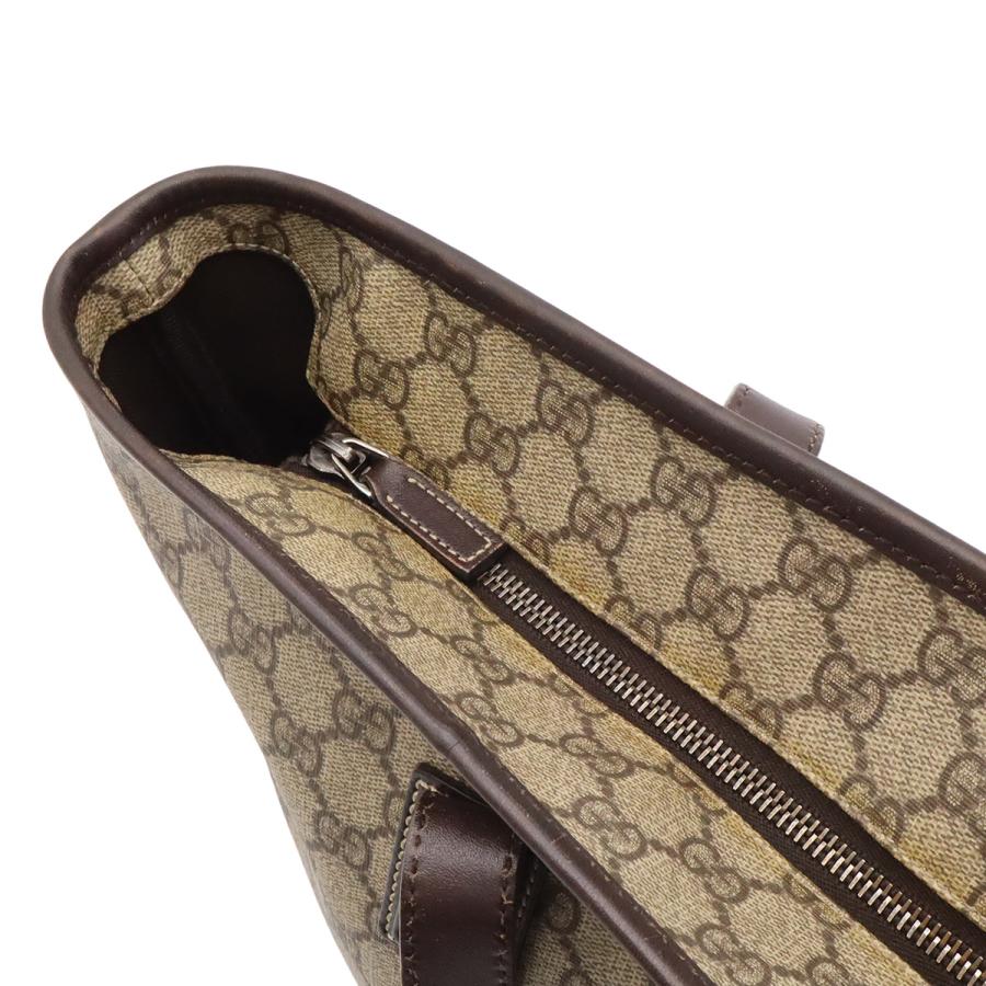 GUCCI グッチ GGスプリーム GGプラス トートバッグ ショルダーバッグ セミショルダー PVC レザー カーキベージュ ダークブラウン 211137 | GUCCI | 04