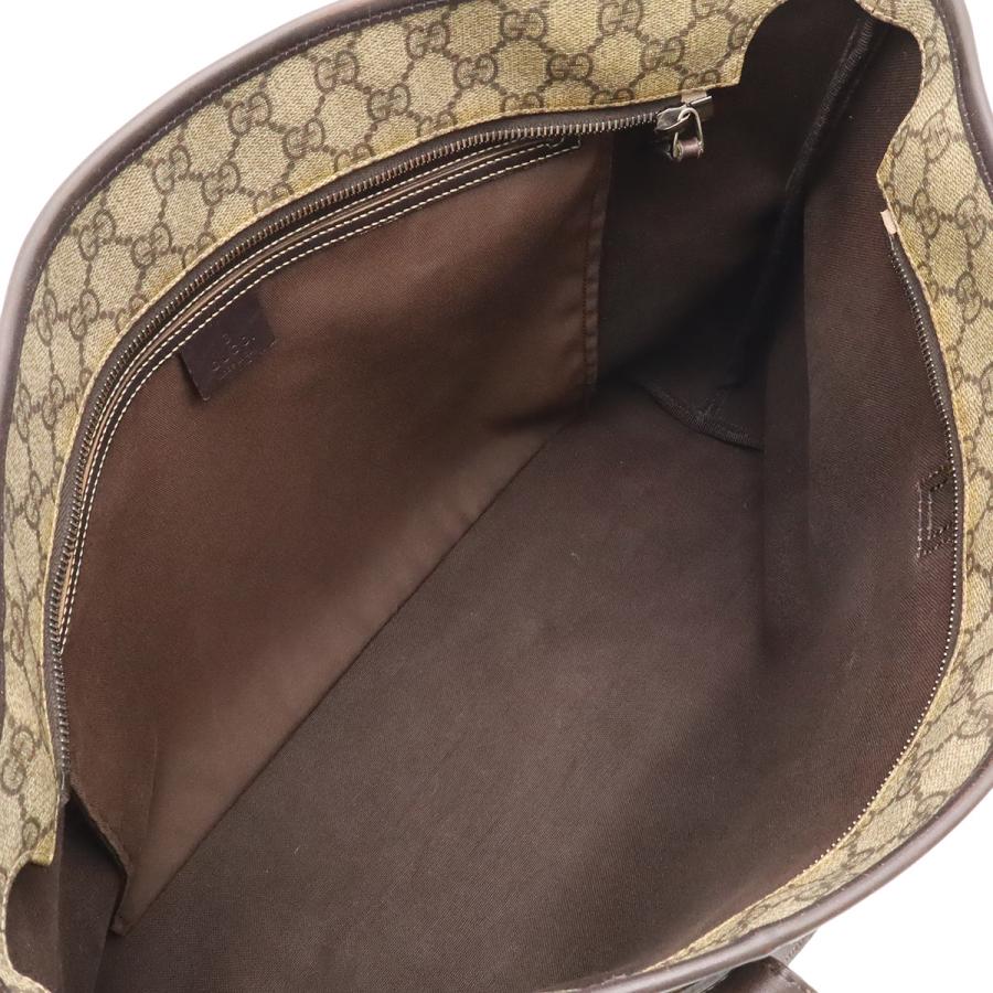 GUCCI グッチ GGスプリーム GGプラス トートバッグ ショルダーバッグ セミショルダー PVC レザー カーキベージュ ダークブラウン 211137 | GUCCI | 05