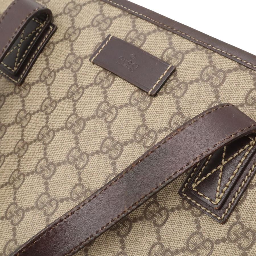 GUCCI グッチ GGスプリーム GGプラス トートバッグ ショルダーバッグ セミショルダー PVC レザー カーキベージュ ダークブラウン 211137 | GUCCI | 08