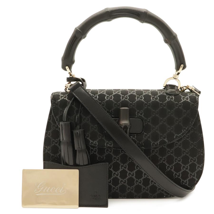 GUCCI グッチ ニューバンブー 甲州印伝 ハンドバッグ 2WAY ショルダーバッグ レザー ブラック 黒 ゴールド金具 伊勢丹新宿店限定 263959 | GUCCI