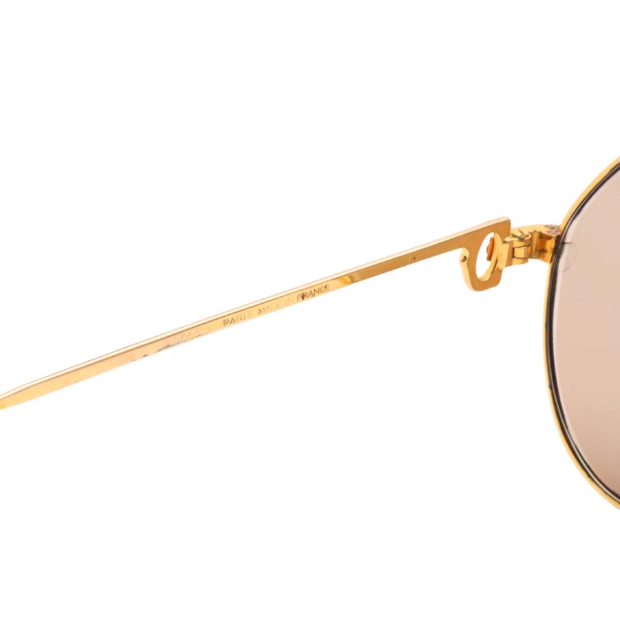 Cartier カルティエ トリニティ サングラス アイウェア ティアドロップ ツーブリッジ ダブルブリッジ ライトブラウンレンズ ゴールド金具 | Cartier | 04