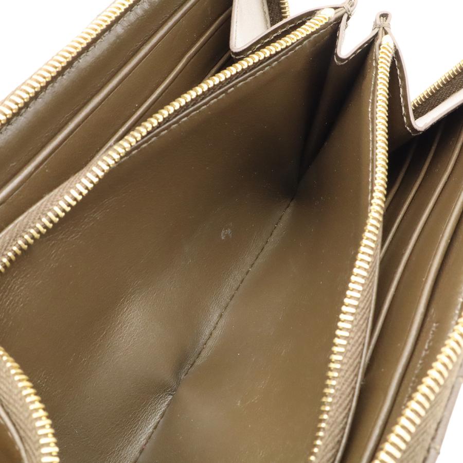 CELINE セリーヌ Cチャーム ラージ ジップウォレット ラウンドファスナー 長財布 キルティング レザー ダークオリーブ ゴールド金具 | CELINE | 05