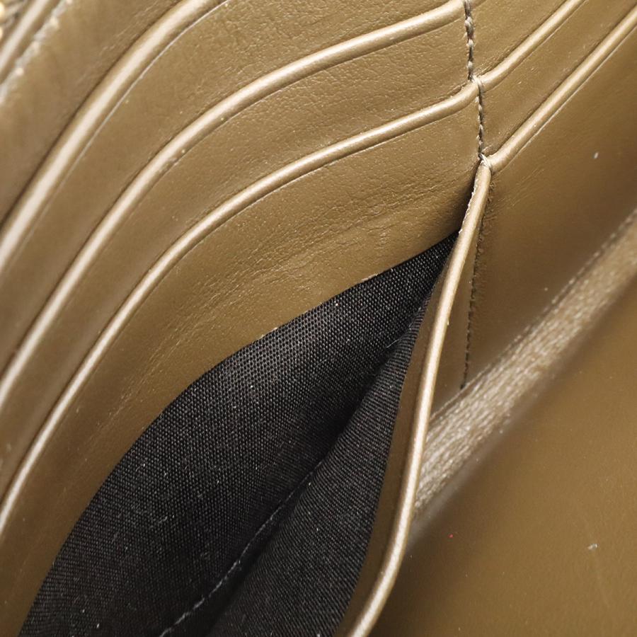 CELINE セリーヌ Cチャーム ラージ ジップウォレット ラウンドファスナー 長財布 キルティング レザー ダークオリーブ ゴールド金具 | CELINE | 07