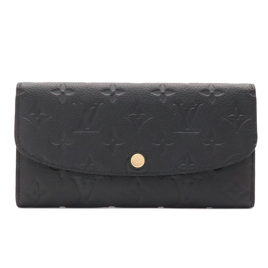 LOUIS VUITTON ルイ ヴィトン モノグラムアンプラント ポルトフォイユ エミリー 2つ折長財布 二つ折り ノワール 黒 ブラック ネーム入り | LOUIS VUITTON