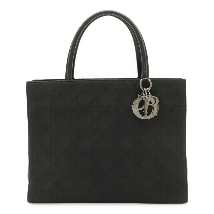 Christian Dior クリスチャン ディオール レディディオール カナージュ ハンドバッグ トートバッグ ナイロン レザー ブラック 黒 | Christian Dior