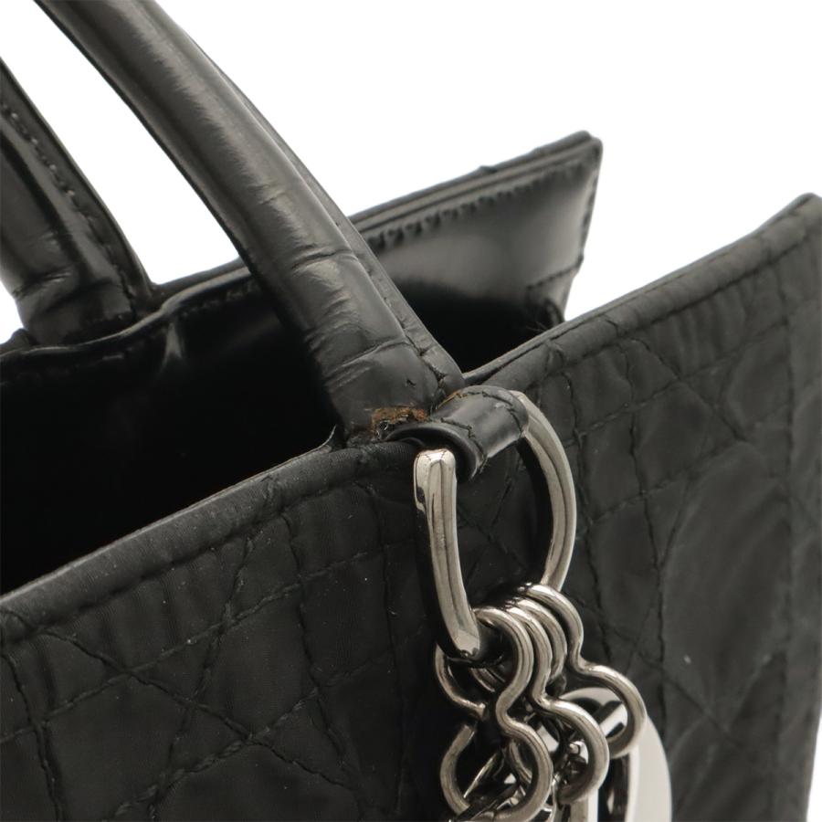 Christian Dior クリスチャン ディオール レディディオール カナージュ ハンドバッグ トートバッグ ナイロン レザー ブラック 黒 | Christian Dior | 05