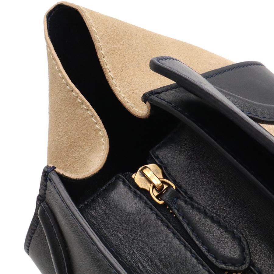 CELINE セリーヌ ラゲージ ミニショッパー トートバッグ ハンドバッグ スエード レザー ベージュ ブラック 黒 ゴールド金具 165213 | CELINE | 04