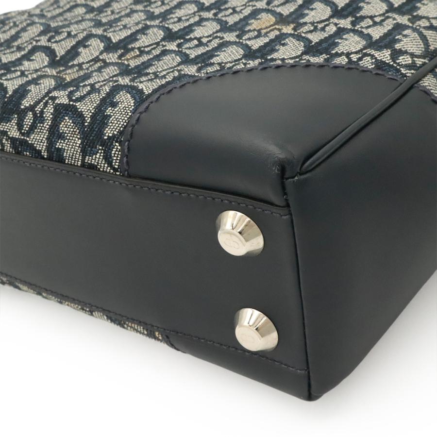 Christian Dior クリスチャン ディオール トロッター トートバッグ ハンドバッグ キャンバス レザー ネイビー 紺 シルバー金具 | Christian Dior | 02