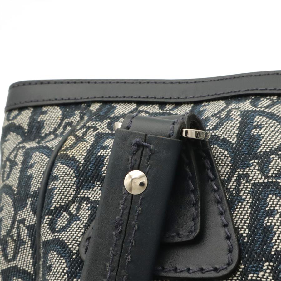 Christian Dior クリスチャン ディオール トロッター トートバッグ ハンドバッグ キャンバス レザー ネイビー 紺 シルバー金具 | Christian Dior | 04