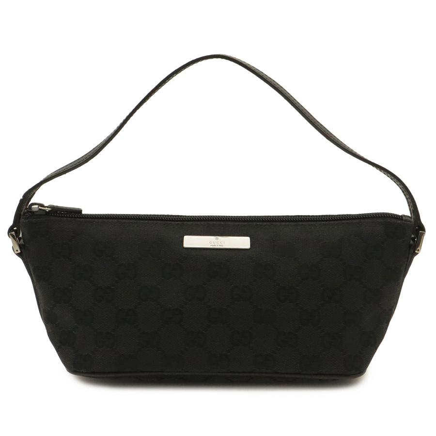 GUCCI グッチ GGキャンバス アクセサリーポーチ サブバッグ ハンドバッグ パーティーバッグ ブラック 黒 シルバー金具 07198 | GUCCI