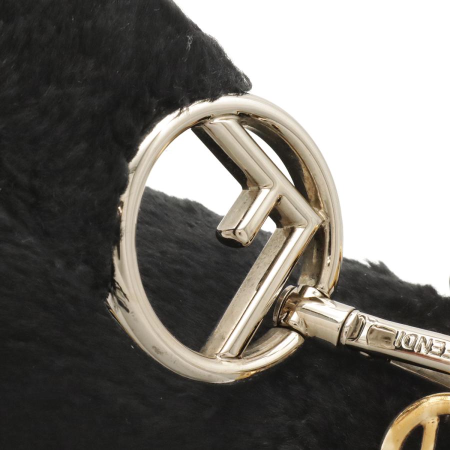 FENDI フェンディ キャナイエフ Fロゴ ハンドバッグ フラップバッグ 2WAY ショルダーバッグ セミショルダー ファー レザー ブラック 黒 | FENDI | 03
