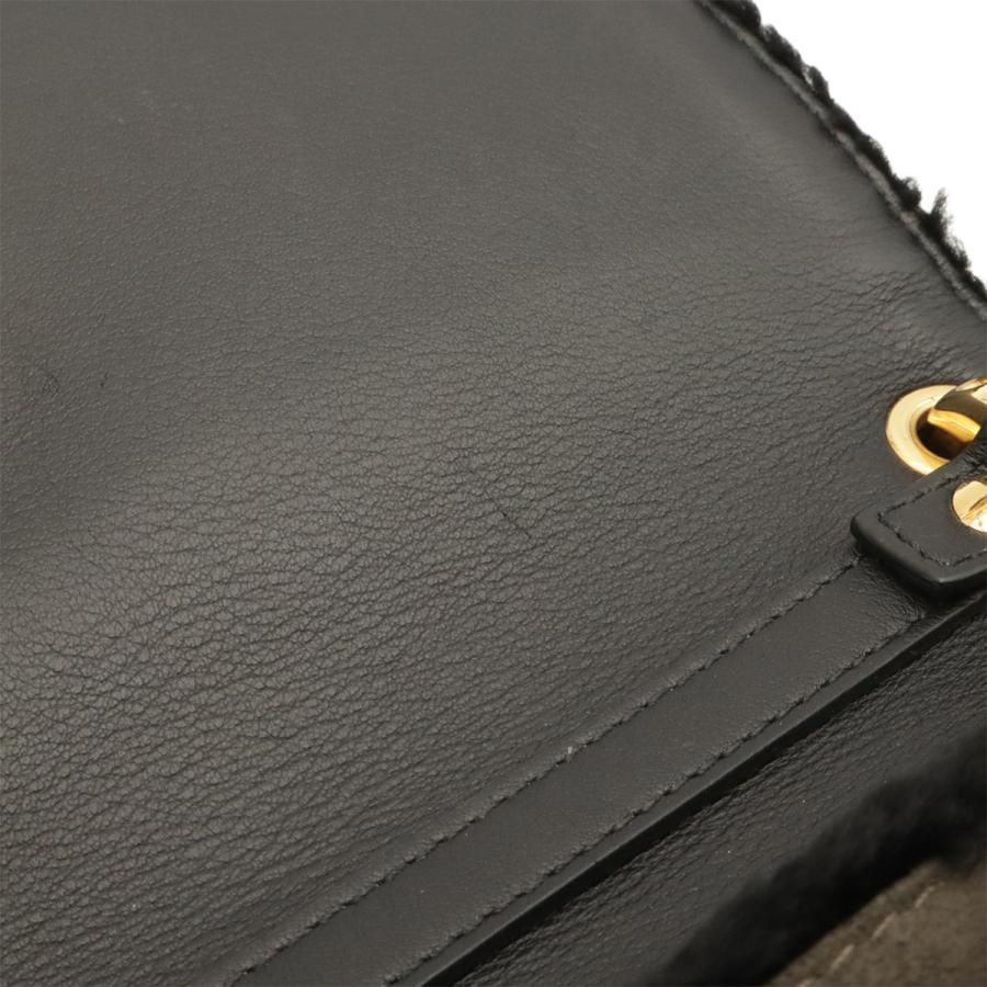 FENDI フェンディ キャナイエフ Fロゴ ハンドバッグ フラップバッグ 2WAY ショルダーバッグ セミショルダー ファー レザー ブラック 黒 | FENDI | 07