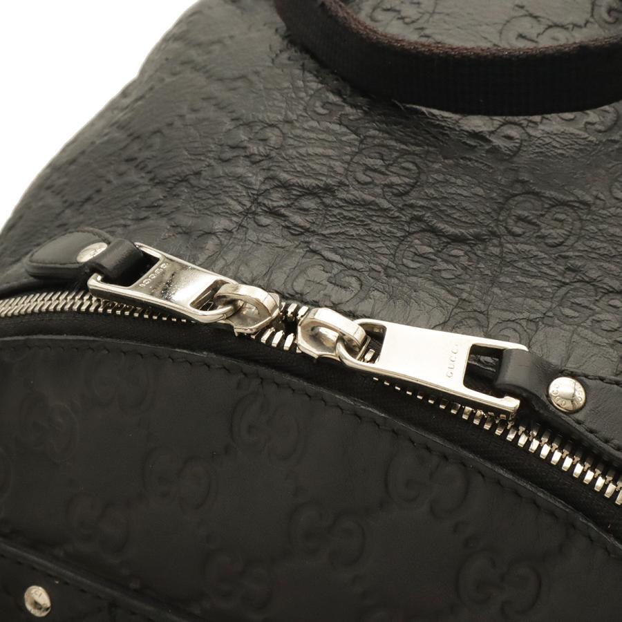 GUCCI グッチ グッチシマ バックパック リュックサック デイパック ラバーコーティングレザー ブラック 黒 シルバー金具 268184 | GUCCI | 06