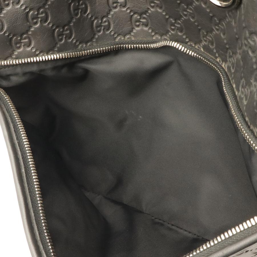 GUCCI グッチ グッチシマ バックパック リュックサック デイパック ラバーコーティングレザー ブラック 黒 シルバー金具 268184 | GUCCI | 08