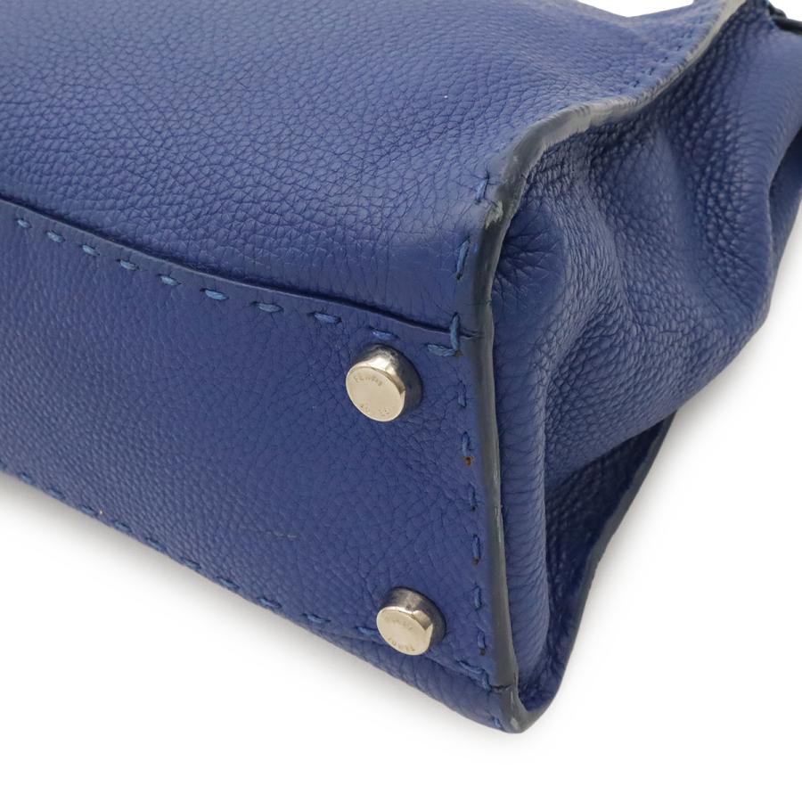 FENDI フェンディ セレリア ピーカブー レギュラー ハンドバッグ トートバッグ 2WAY ショルダーバッグ レザー ブルー 青 シルバー金具 | FENDI | 02
